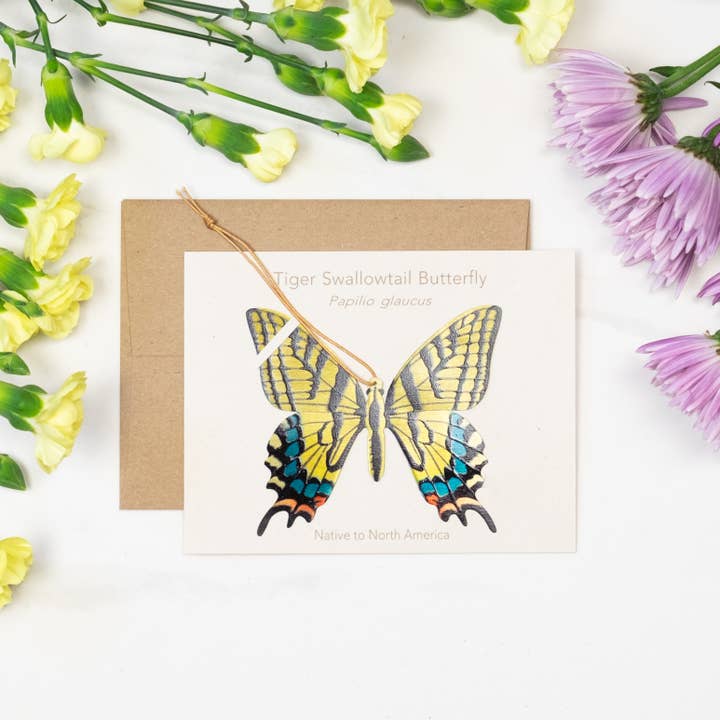 Tulia's Artisan Gallery - Wholesale Bookmark - Tiger Swallowtail Butterfly Ornament + Notecard2