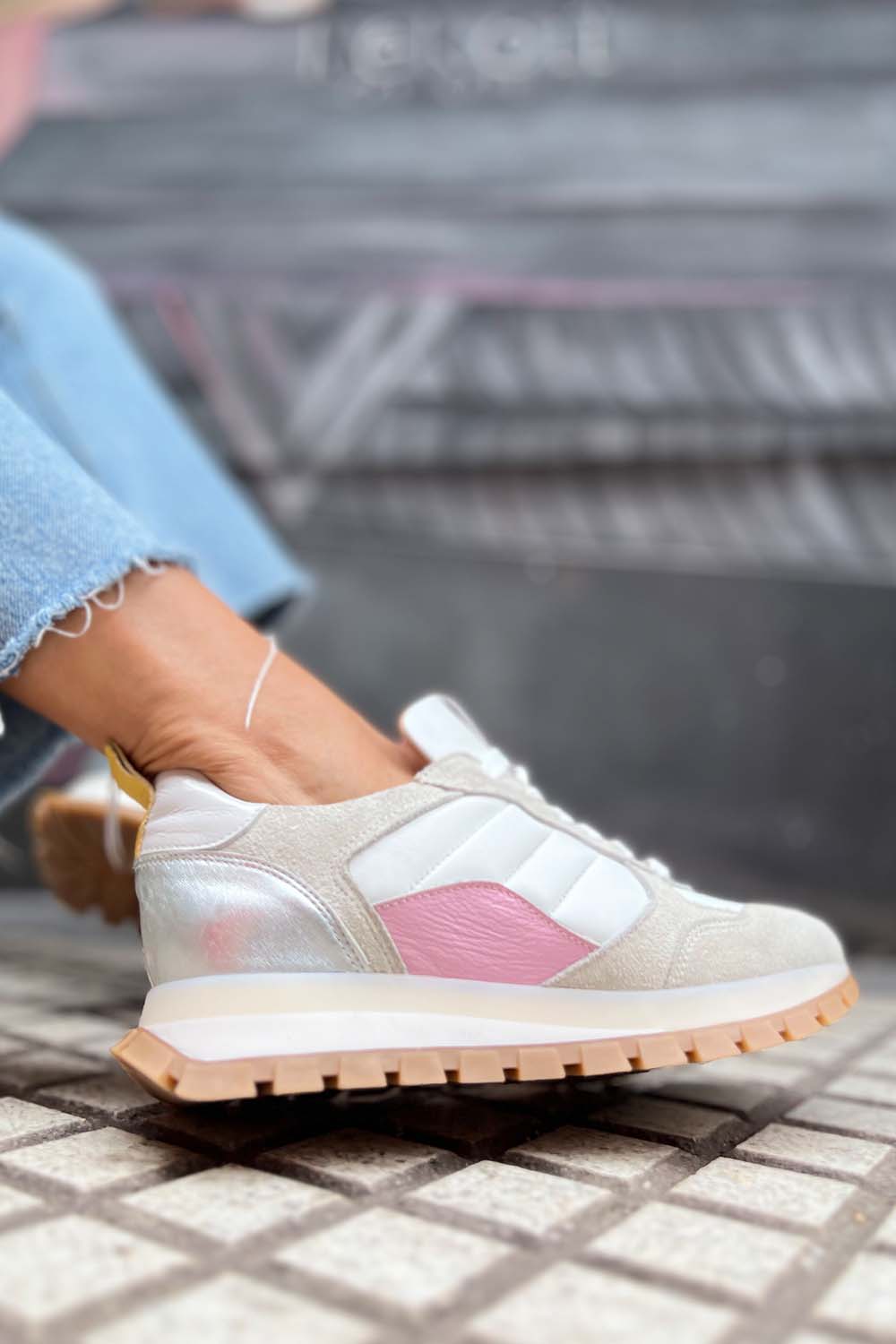 PMK SHOES - Wholesale Lifestyle Sneakers - Women's - Mule - Pink - Handmade Cow Leather Sneakers6