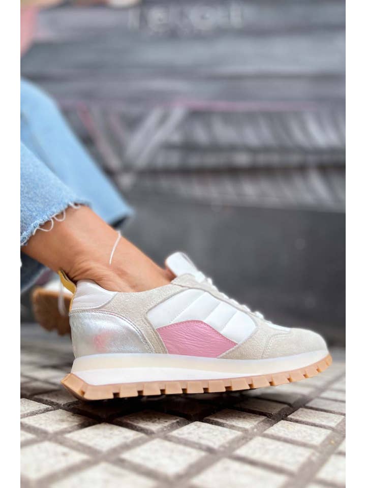 PMK SHOES - Wholesale Lifestyle Sneakers - Women's - Mule - Pink - Handmade Cow Leather Sneakers6