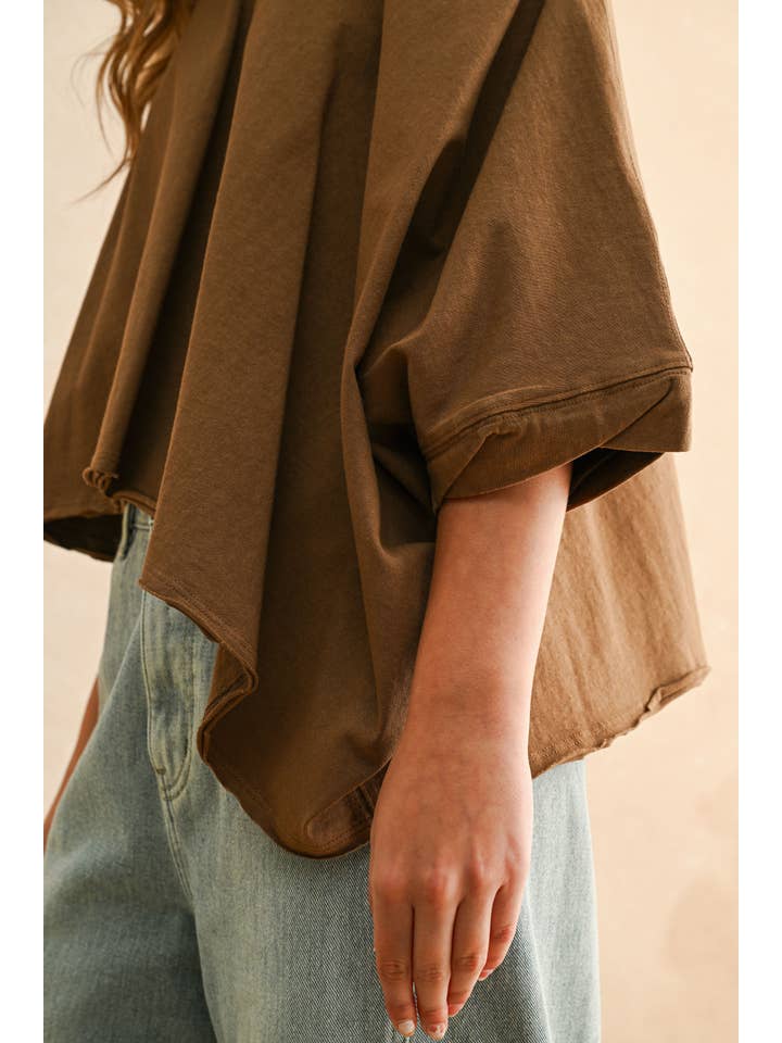 MIOU MUSE - Wholesale Blouse - Women's - T3736 BYE AND WASH OVERSIZED TOP14