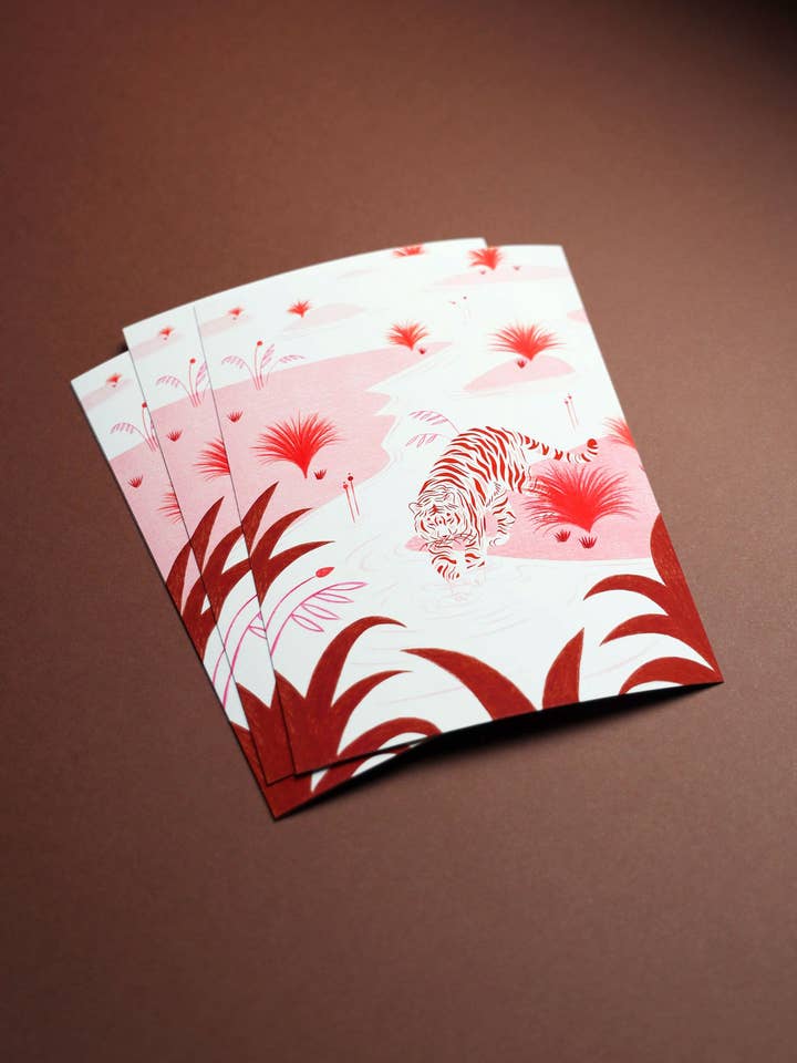 The Tiger's Bath. Art print for wholesale by Heing