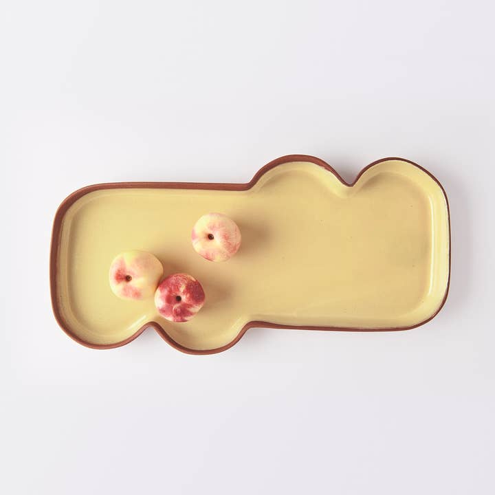 Handmade Modern Rustic Terracotta Serving Scalloped Platter for wholesale by Silvia K Ceramics