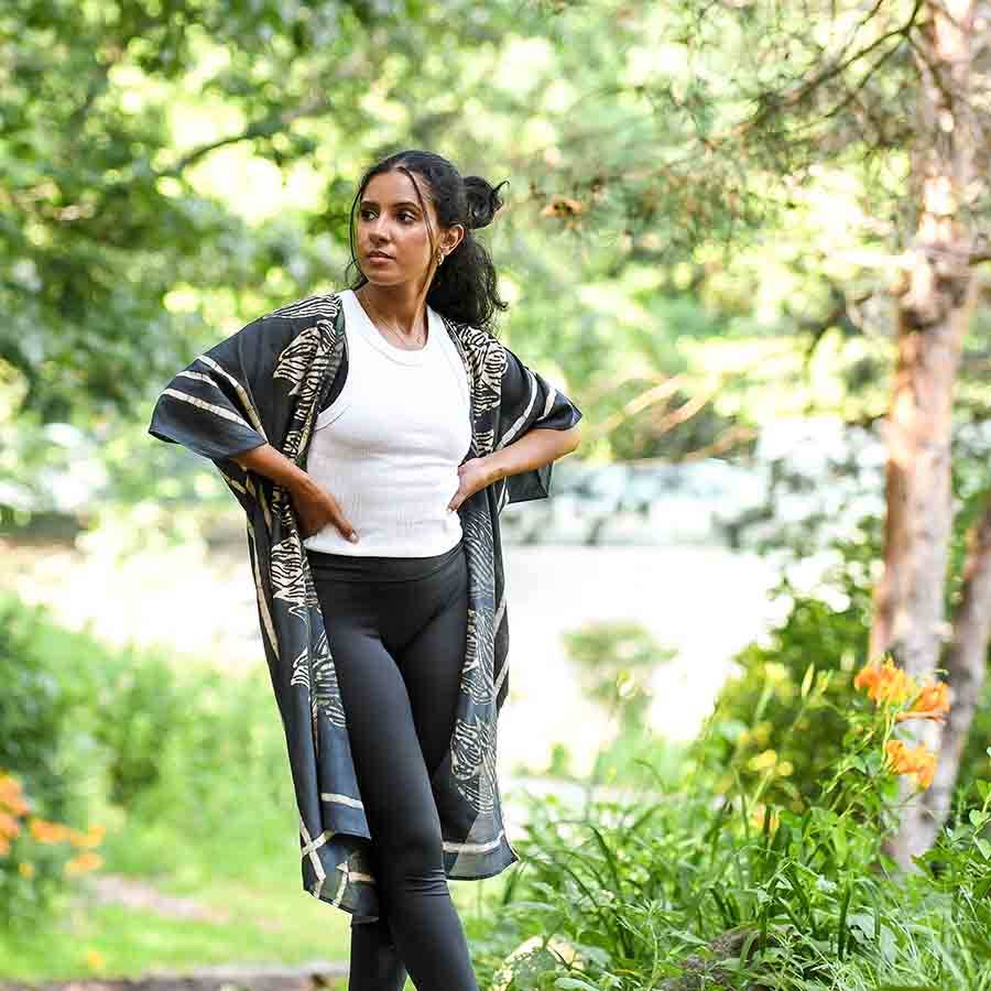 Ichcha – Kimono - Mulher por atacado – Kimono/pre­tó túnica lounge com estampa jungle9