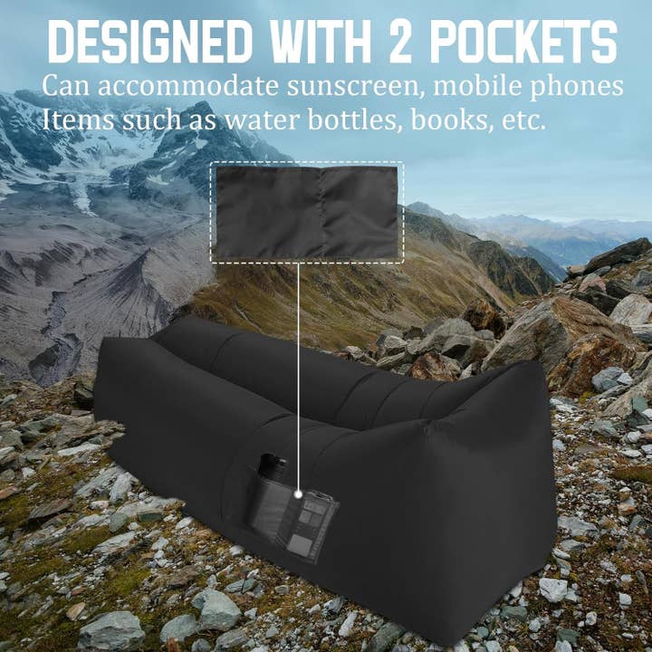 VIGOR – Insufláveis por atacado – Sofá Inflável Premium Air Lounger - Almofada Portátil à Prova d'Água para Viagem (Pacote com 10)9