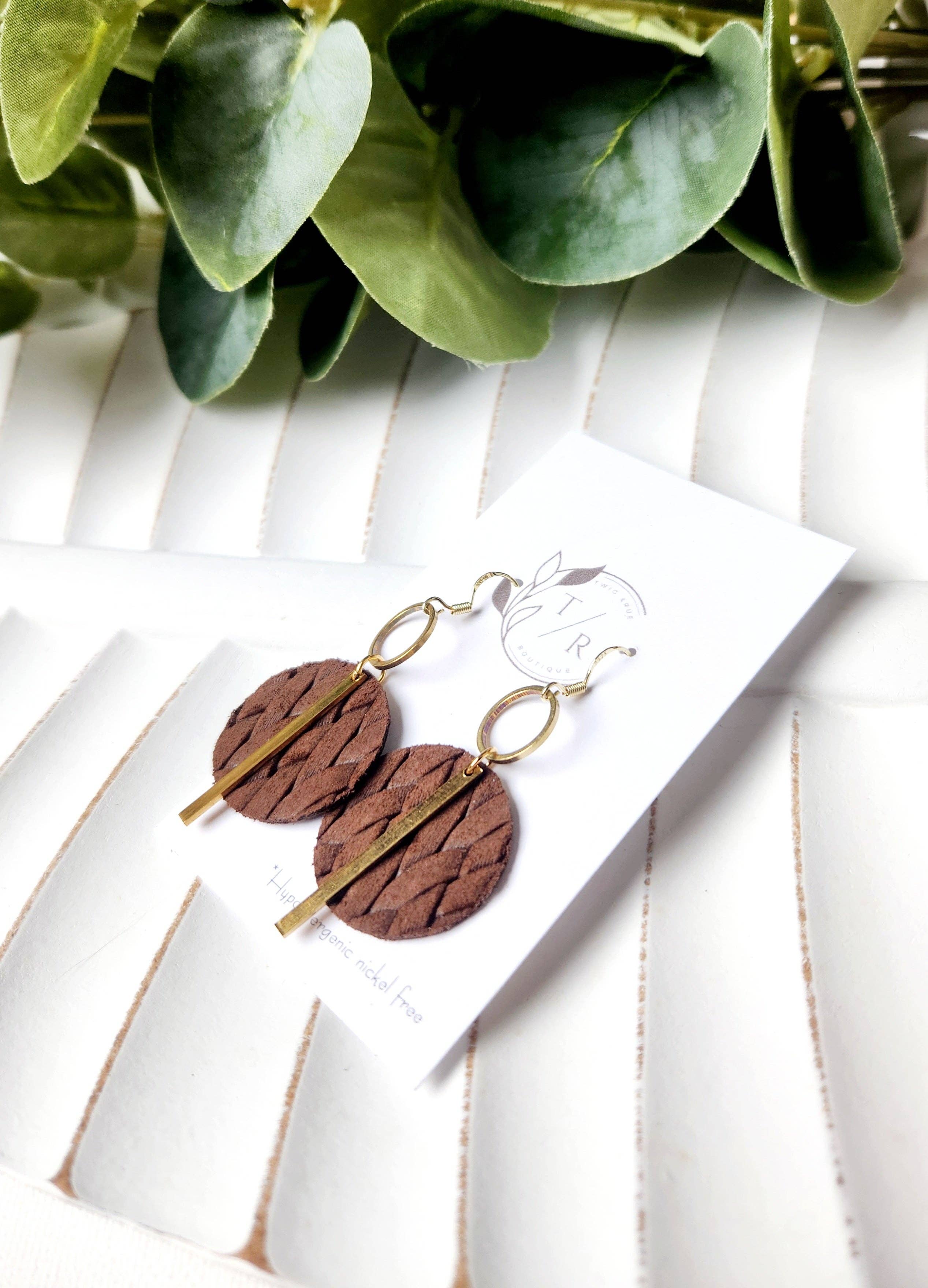 Twig & Rue boutique - Wholesale Dangle Earrings - Greta |Braided leather dangles9
