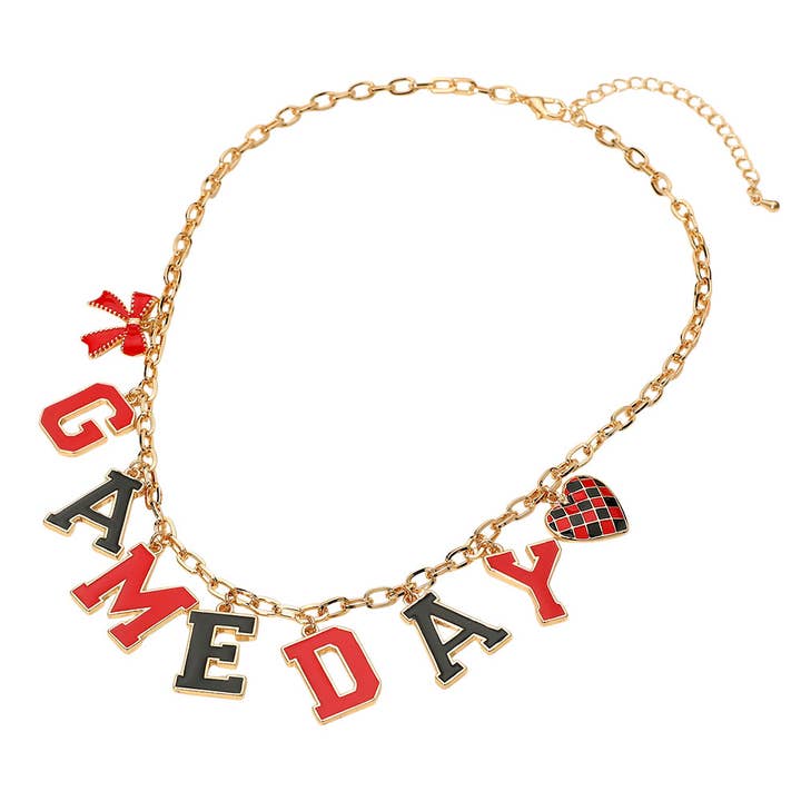 Sensibling Corp. - Wholesale Pendant/Charm Necklace - GAME DAY Letter Charm Station Necklace17