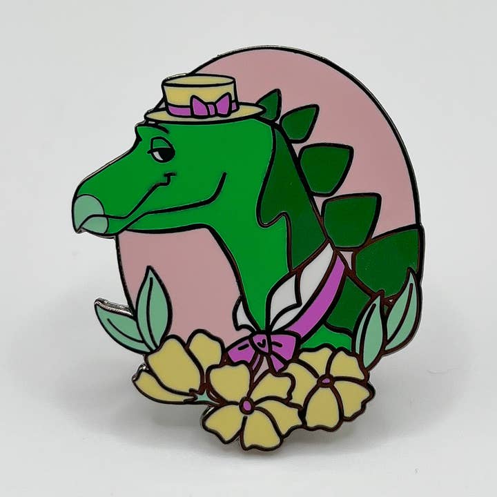Geekly Whimsical - Wholesale Lapel Pin/Button - Dapper Dinos - Virgil Stegosaurus Enamel Pin0
