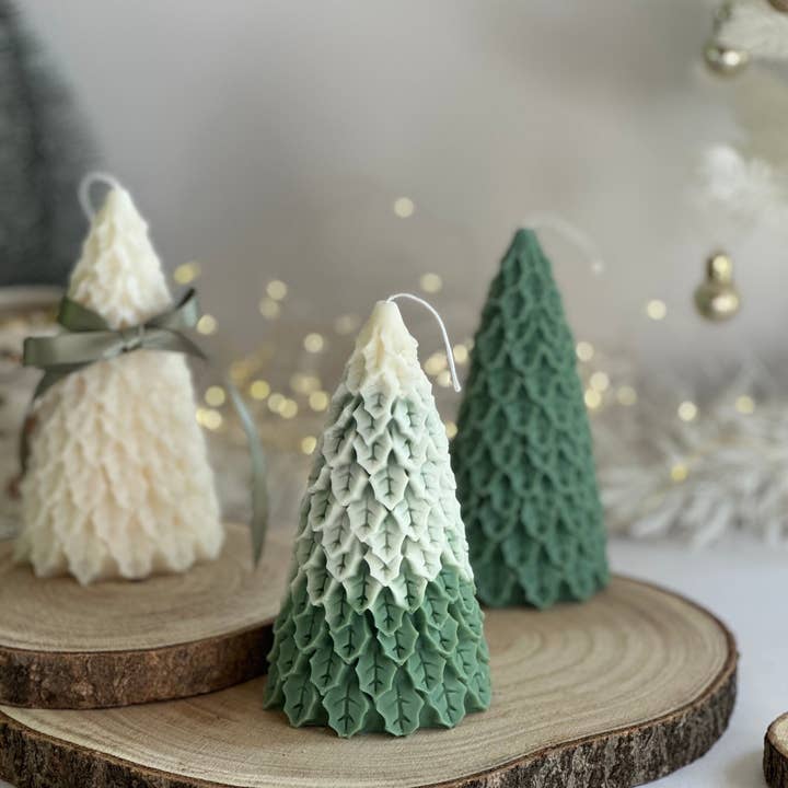 Maison Bohiti – wholesale Novelty candle – Soy Wax Large Pine Christmas Tree Candle | Christmas| Pillar2