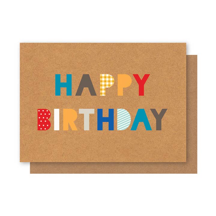 PATTERN FONT BIRTHDAY CARD for wholesale by Elly Oak