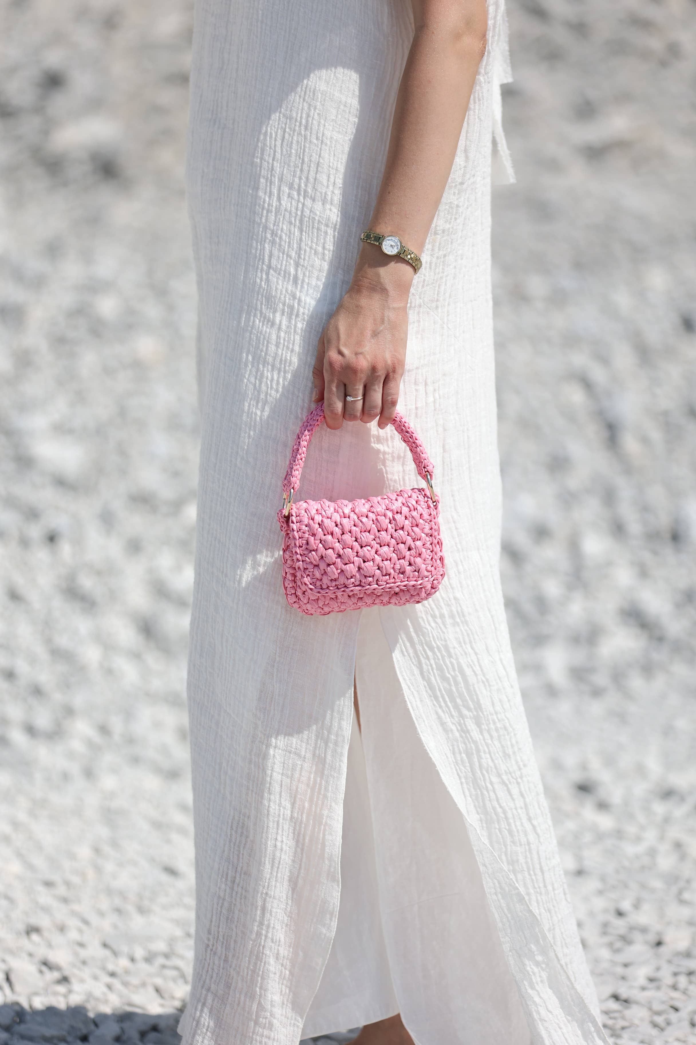 Yova - Wholesale Top Handle Bag - Women's - Raffia summer bag micro - Pink1