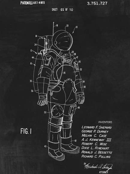 Póster de Arte de Patente de Traje Espacial (NASA) para venta al por mayor de Keep Calm Collection