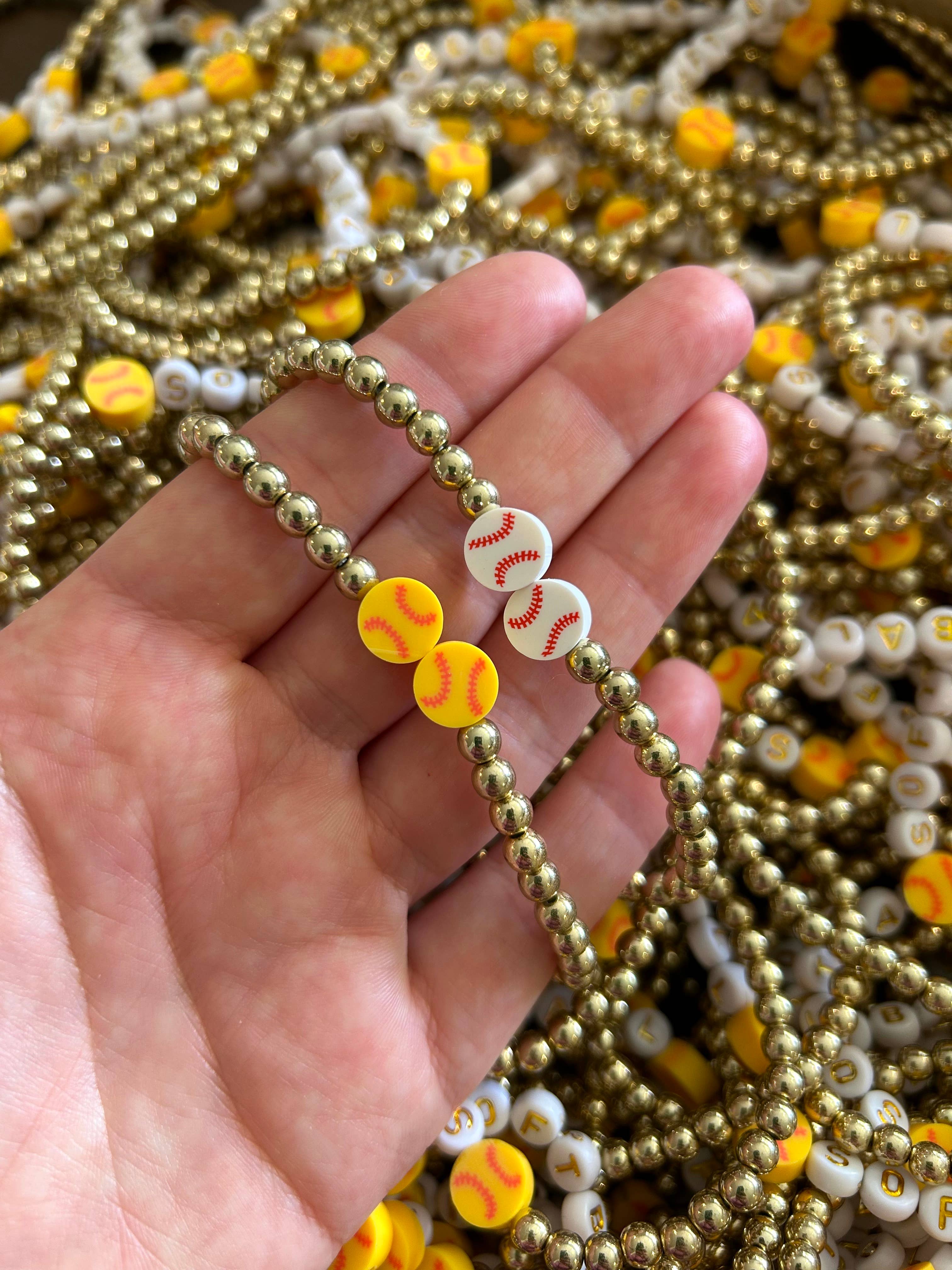 Kate Tuesday Jewelry – wholesale Beaded bracelet – ⚾Baseball + Softball Stretchy Bracelets2