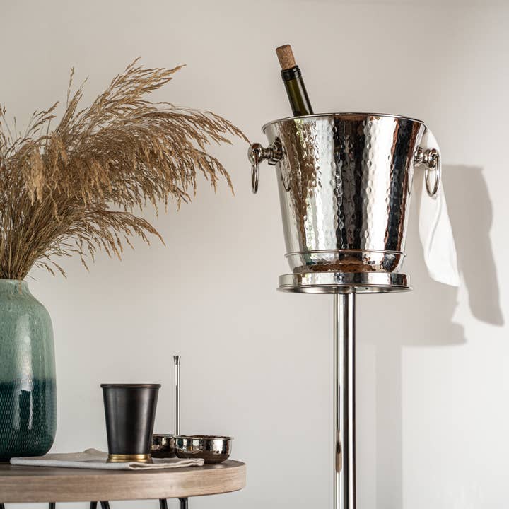 ANATOLIACRAFT – wholesale Ice bucket – Handcrafted Hammered Copper Champagne & Wine Ice Bucket with Stand, Elegant Beverage Cooler