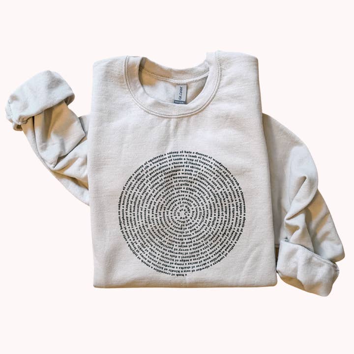 Xenotees - Wholesale Graphic Sweatshirt - Women's - Cozy Collective Animal Nouns Sweatshirt, Bookish Word Lovers6