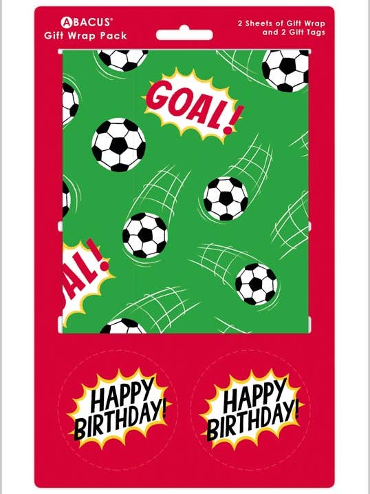 Gift Wrap PackFootball Goal for wholesale by Abacus Cards and Clare Maddicott Publications
