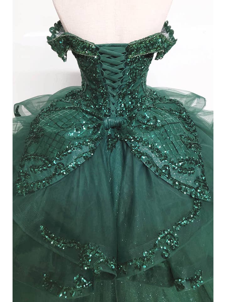 Chicas - Wholesale Dress - Women's - Multilayered Quince Dress With Bow and Sequins CHF306331