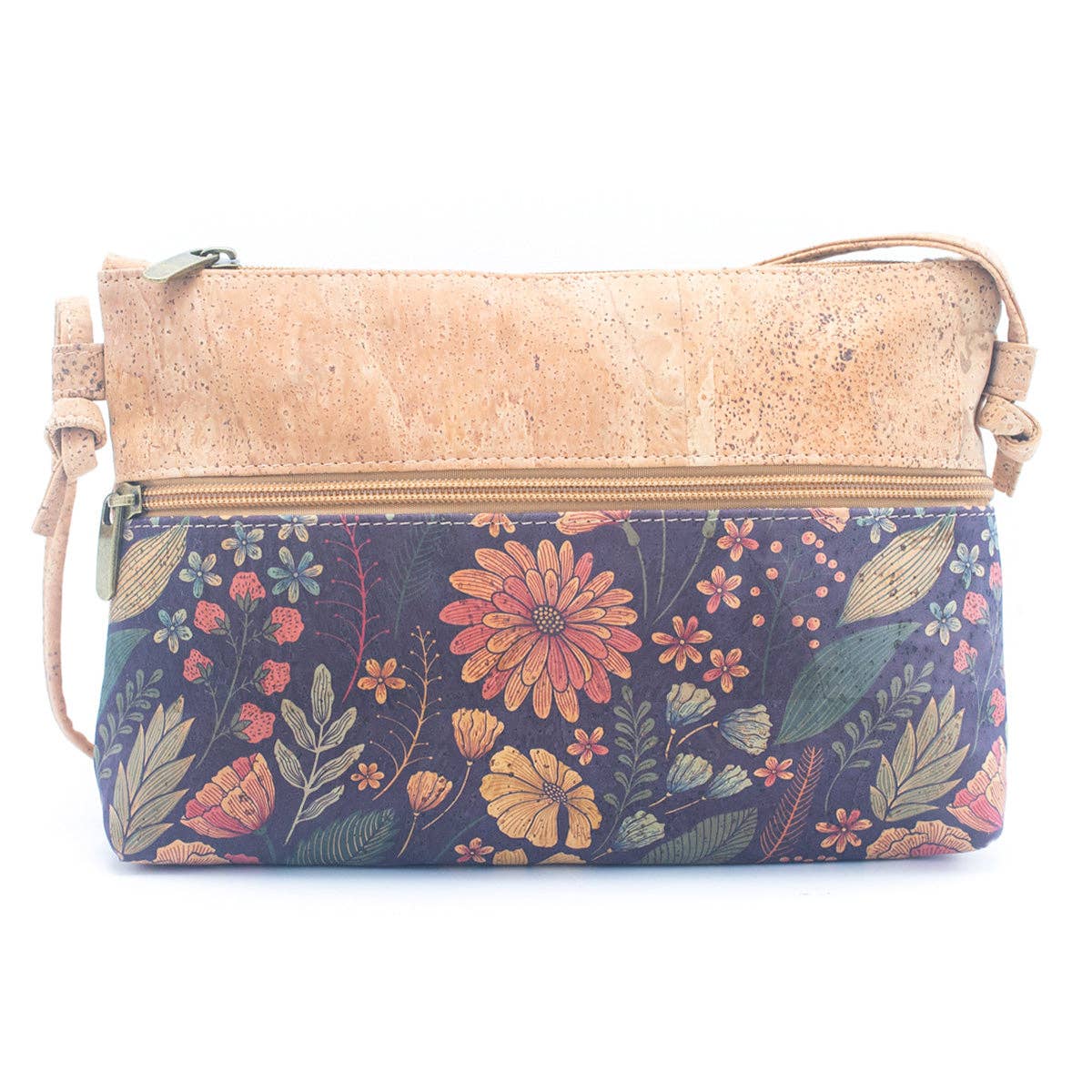Meninas Bonitas Cork - Wholesale Crossbody Bag - Women's - Natural Cork and Printed Design Women's Crossbody Bag BAG-2215