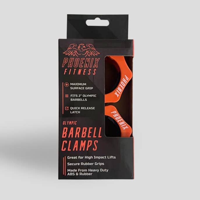 Phoenix Fitness - Wholesale Fitness Equipment - Olympic 2 Inch Barbell Clamps - Orange