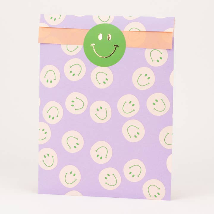 liebevoll verpackt - Wholesale Gift Bag - Paper bags smileys, lilac
