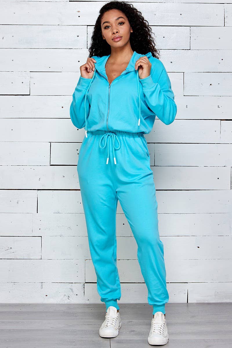 Shop Michella – Großhandel Jumpsuit – Damen – SWEAT-KAPUZEN-JUMPSUIT MIT RIPPBAND8