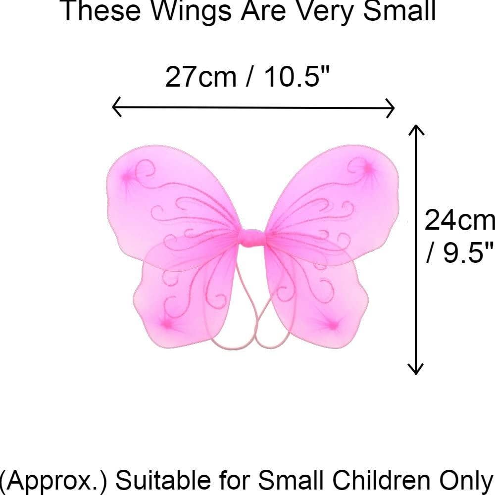 Topkids Accessories – wholesale Costume – Child – Angel Wings Fairy Butterfly Pixie Tinkerbell Fancy Dress Outfit Girls Dressing Up Costume Baby Toddler Kids Childs Small Tiny Mini Toy Fairywings Set Glitter11