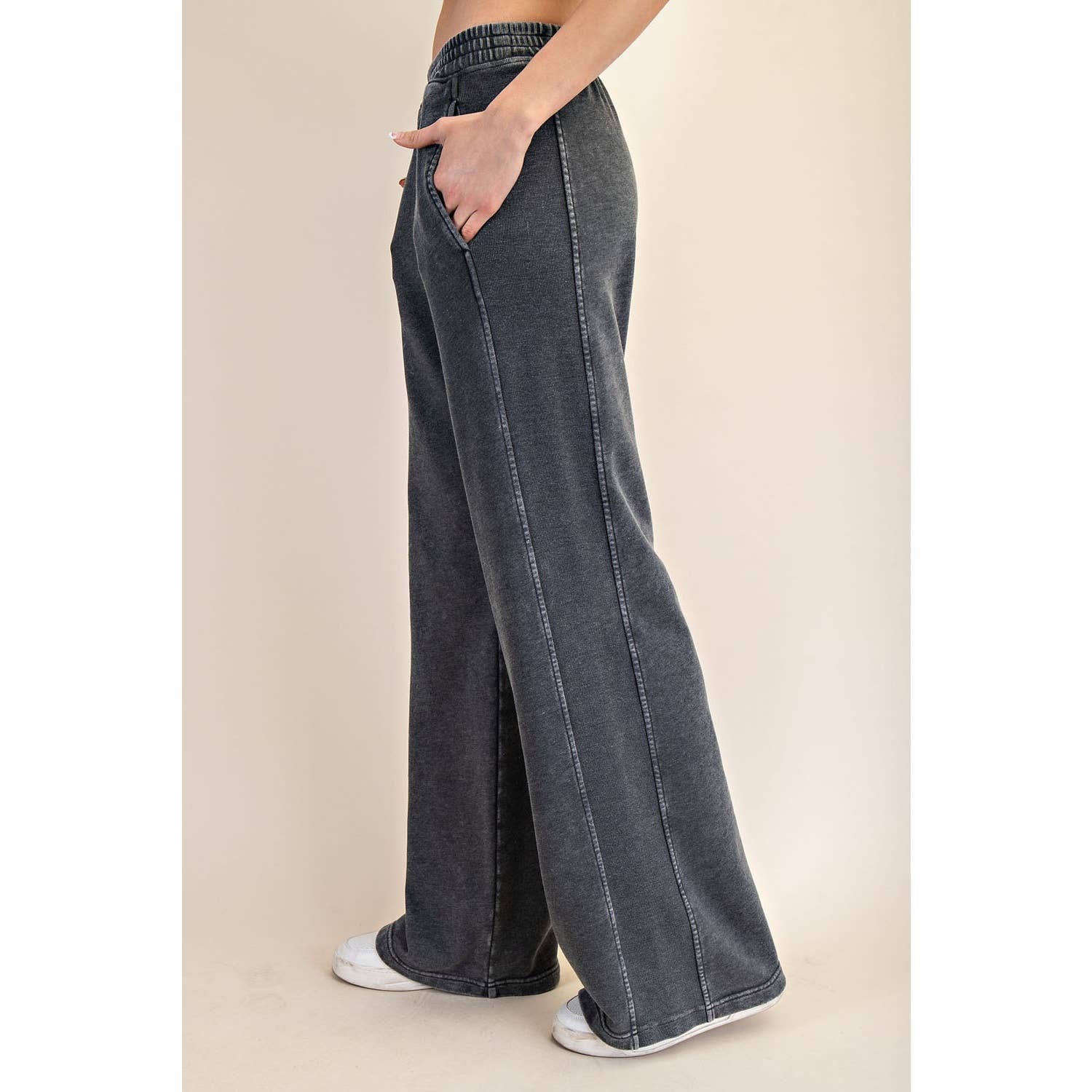Rae Mode - Vente Pantalon – femme - PANTALON LARGE CÔTÉ CÔTELÉ LAVÉ MINÉRAL14