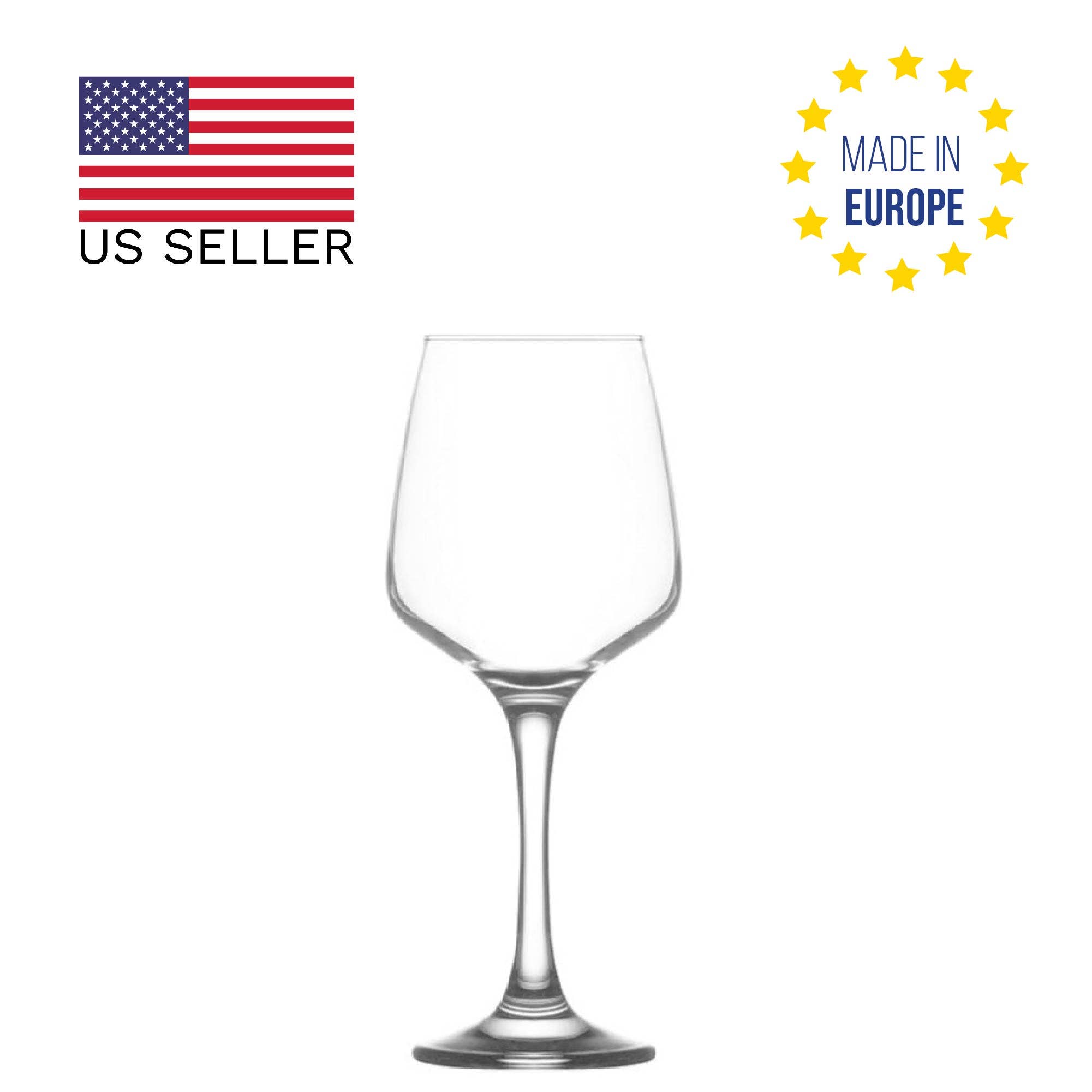 Hakan - Wholesale Wine Glass - LAV Lal Angled Wine Glasses with Stem, 6 Pcs, 10 Oz (295 cc)6