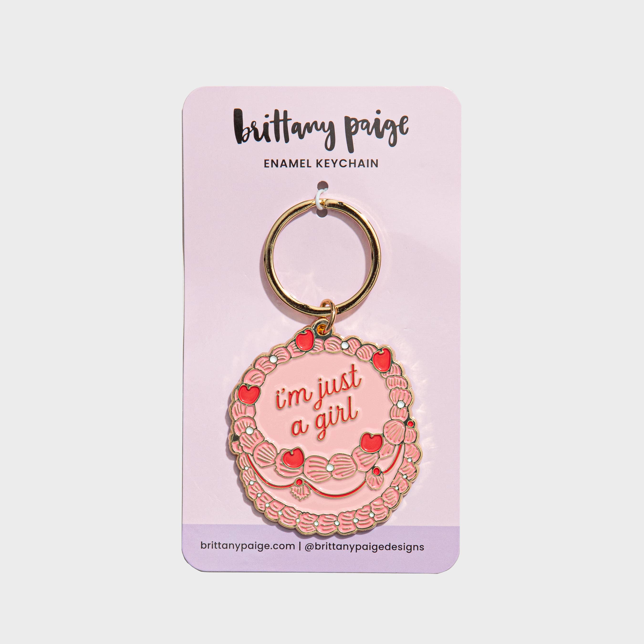 Brittany Paige - Wholesale Keychain - Women's - Just A Girl Vintage Cake Enamel Keychain Bag Charm1