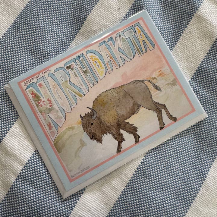 Hilsner fra North Dakota-kort for engroshandel hos Red Fox Design Studio