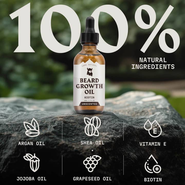 Striking Viking - Wholesale Beard Styling Product - Beard Growth Oil Biotin for Men - Unscented