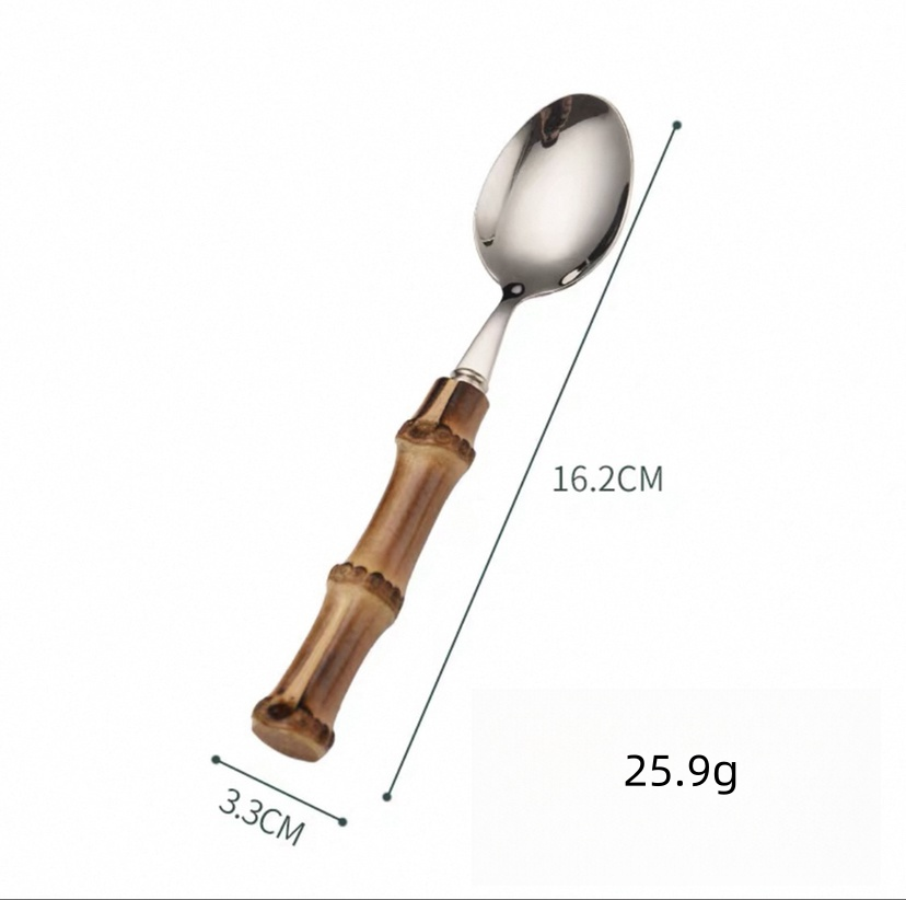 HanNicara – wholesale Assorted cutlery set – 304 Stainless Steel Bamboo Handle Cutlery M25W2823