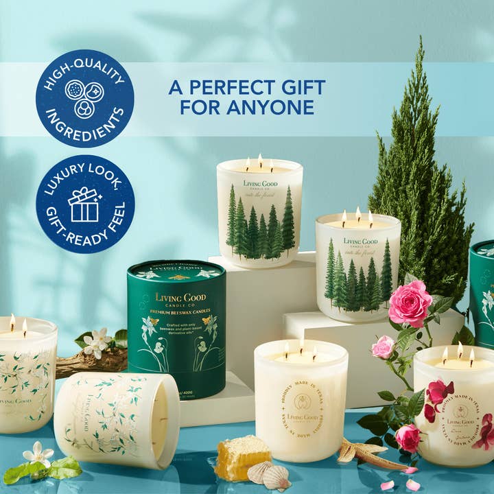 Living Good Candle Co. - Wholesale Jar/Filled Candle - Coastal Breeze - Beeswax Candle - Ocean Fresh Citrus6