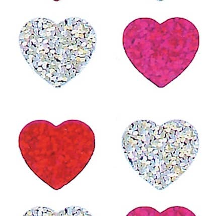 Jillson & Roberts - Wholesale Sticker - Mini Hearts Stickers - Prismatic