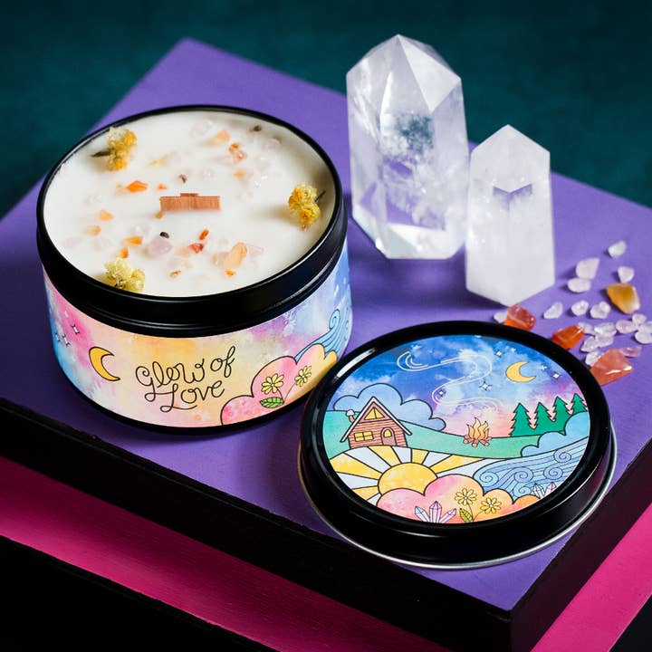 Rachel Beyer - Vente Bougies de voyage - Bougie d'aromathérapie magique Glow of Love - Floral & Spice5