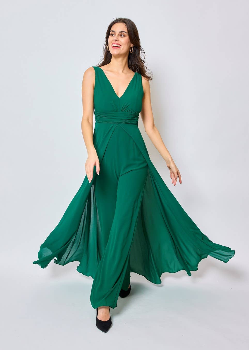 Eva & Lola - Epsilonn – Großhandel Abendkleid – Damen – Jumpsuit-Kleid mit tiefem V-Ausschnitt15