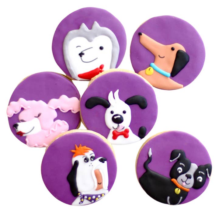 Dog Faces Cookies for wholesale by Sweet Sanctions LLC