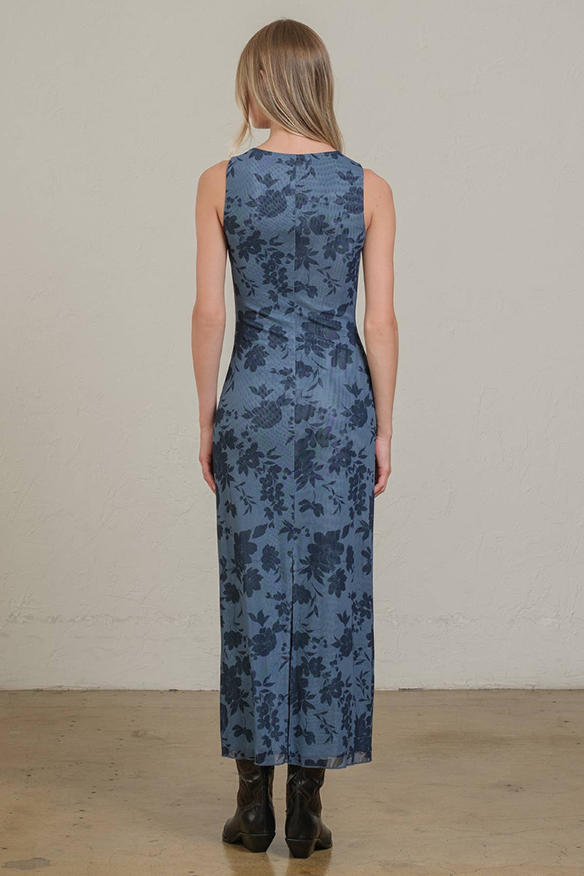 FLORAL BLEU Robe en maille Midnight Bloom - RD1204 en vente sur Faire3