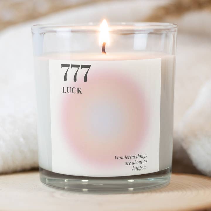 777 - Angel Number, Soy Wax Candle Recycled Wine Bottle for wholesale by Emare Aroma