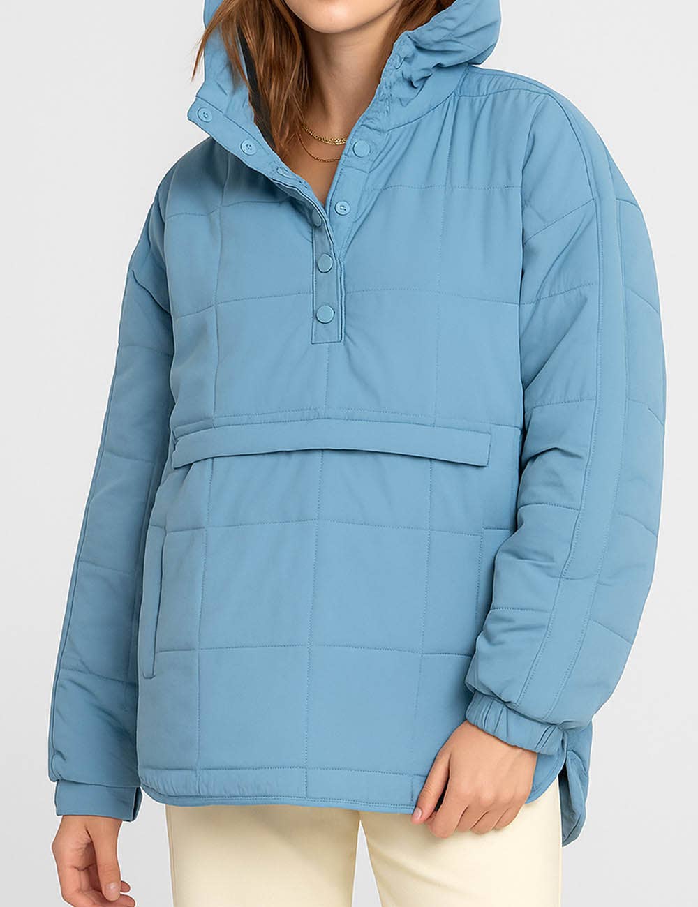 Sweetkama – wholesale Puffer jacket – Women’s – Ladies Button Pullover Hooded Padded Puff Jacket SKT475527