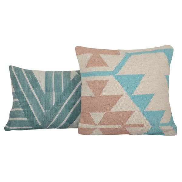 Casa Amarosa - Wholesale Throw/Decorative Pillow - Stripe Sky Throw Pillow, Aqua - 14x20 inch5