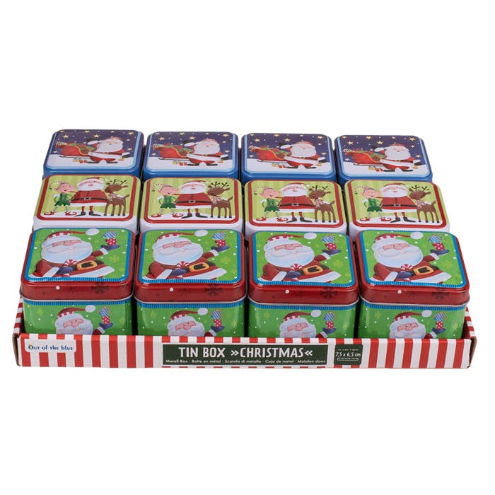 Out of the blue KG - Wholesale Geschenkdoosje - Vierkante blikken doos, kerst,