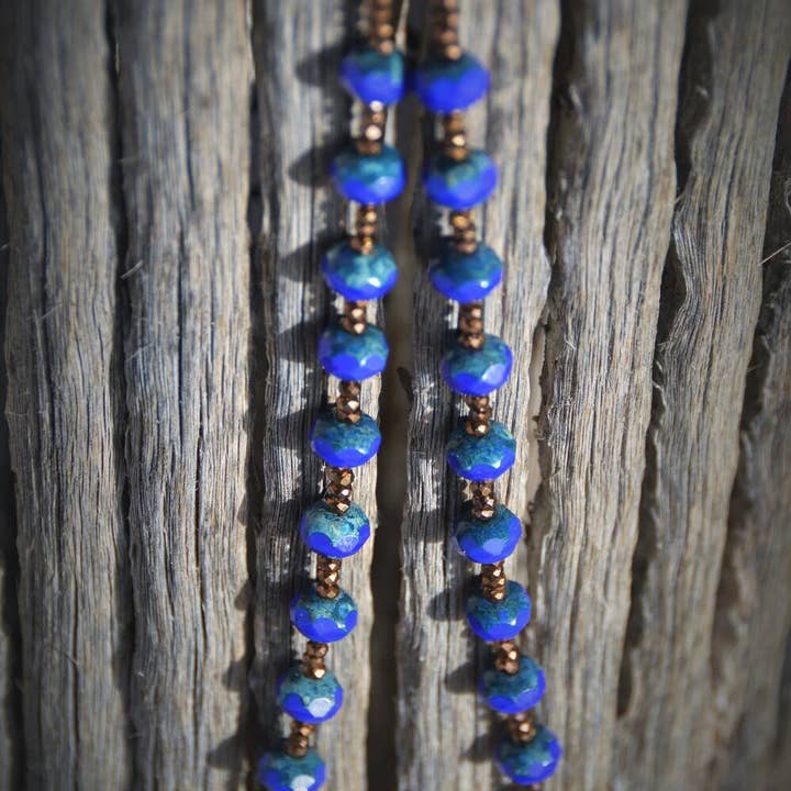 Blu cobalto, lunghezza principessa, collana Boho per la vendita all'ingrosso da parte di Casa Kira