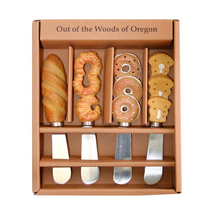 Out of the Woods of Oregon - Wholesale Cheese Spreader - Set of 4 Cheese and Butter Spreaders - Breads0