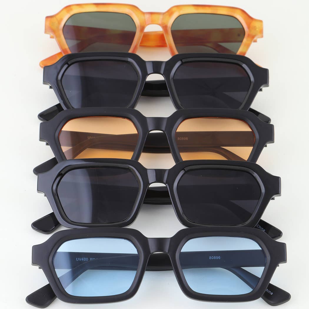 MIX Simple Tinted Geometric Cut Sunglasses for wholesale on Faire0