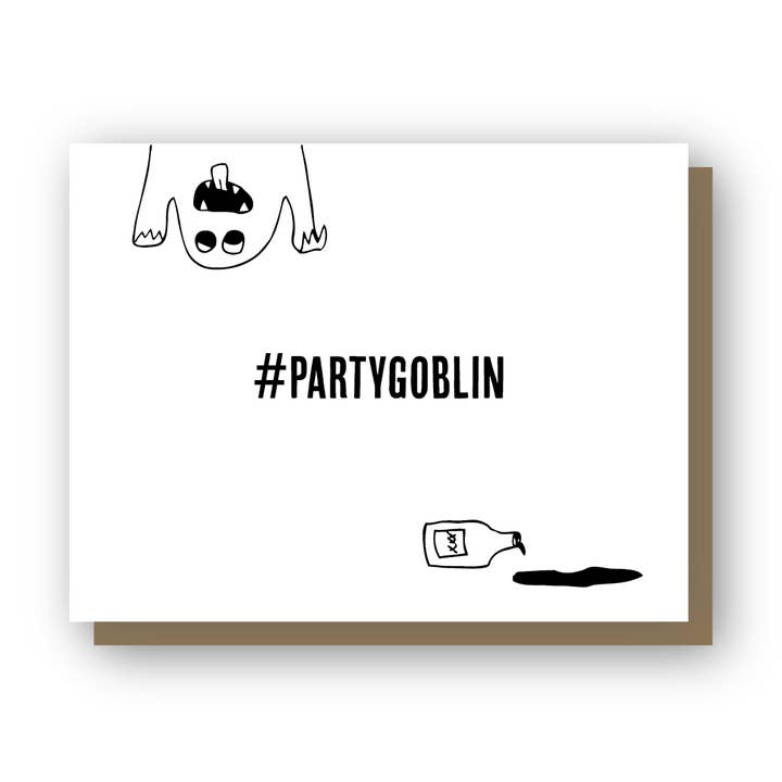 #partygoblin, carte d'anniversaire typographique. pour la vente par Wishbone Letterpress