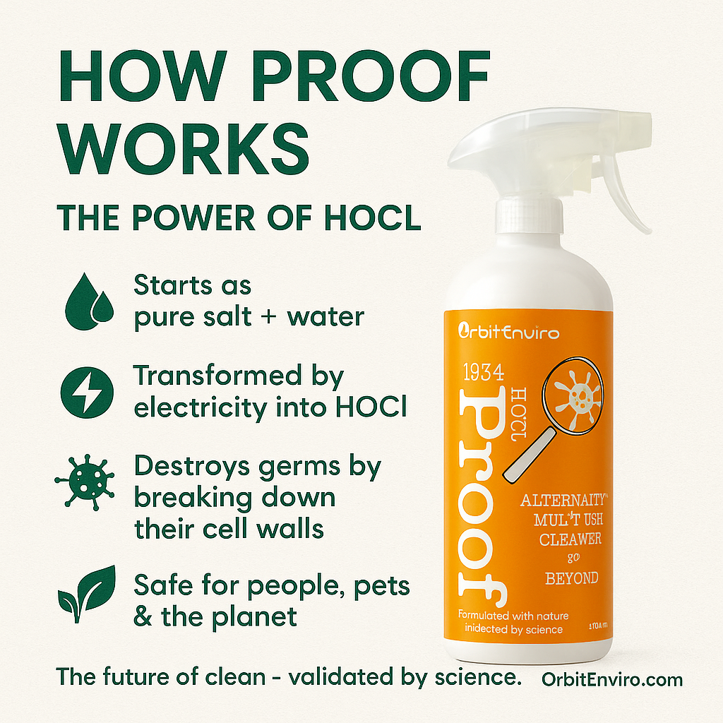 OrbitEnviro HOCl Cleaners - Wholesale Multi-Surface Cleaner - OrbitEnviro PROOF Multi-Use Cleaner HOCl 500ppm - 32 fl. oz.3