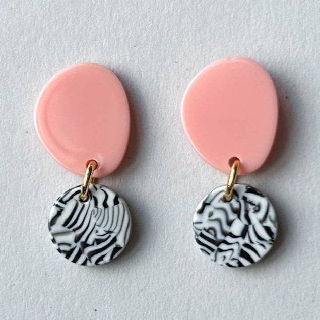 Small *ZEBRA* Statement Earrings for wholesale by Hermoosa