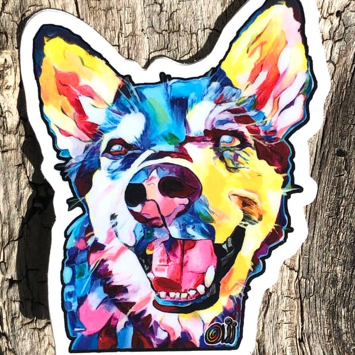 Sticker - Husky Dog for wholesale by Snail Candy Arts