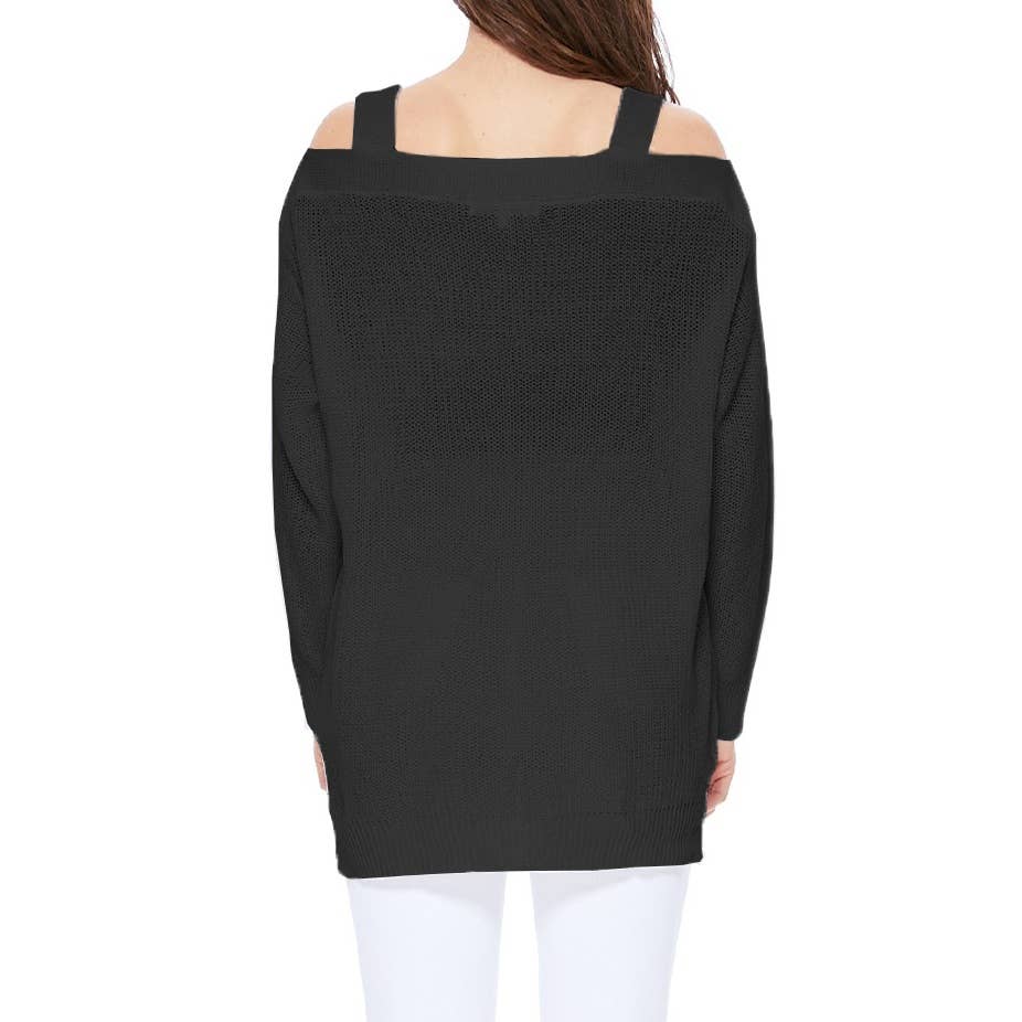 Mak – Engroshandel Strikket top - Dame – Kold skulder strik tunika Top Pullover Sommer Sweater MK36311