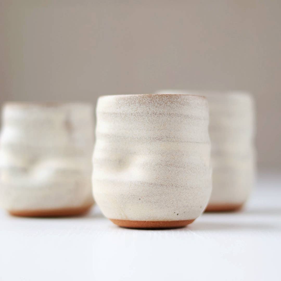 Gravesco Pottery - Wholesale Drinking Glass/Cup - Artist Choice Little Sippers Cream Pottery Shot Cup5